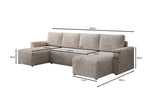 Lade das Bild in den Galerie-Viewer, Luxuriöses Designer U-Sofa Melva mit Schlaffunktion, Cord Bezug &amp; Stauraum
