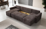 Lade das Bild in den Galerie-Viewer, Luxuriöses Designer U-Sofa Melva mit Schlaffunktion, Cord Bezug &amp; Stauraum
