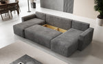 Lade das Bild in den Galerie-Viewer, Luxuriöses Designer U-Sofa Melva mit Schlaffunktion, Cord Bezug &amp; Stauraum
