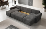 Lade das Bild in den Galerie-Viewer, Luxuriöses Designer U-Sofa Melva mit Schlaffunktion, Cord Bezug &amp; Stauraum
