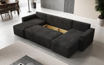 Lade das Bild in den Galerie-Viewer, Luxuriöses Designer U-Sofa Melva mit Schlaffunktion, Cord Bezug &amp; Stauraum
