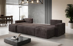 Lade das Bild in den Galerie-Viewer, Luxuriöses Designer U-Sofa Melva mit Schlaffunktion, Cord Bezug &amp; Stauraum
