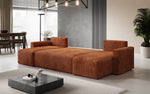 Lade das Bild in den Galerie-Viewer, Luxuriöses Designer U-Sofa Melva mit Schlaffunktion, Cord Bezug &amp; Stauraum
