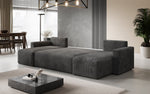 Lade das Bild in den Galerie-Viewer, Luxuriöses Designer U-Sofa Melva mit Schlaffunktion, Cord Bezug &amp; Stauraum
