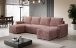 Lade das Bild in den Galerie-Viewer, Luxuriöses Designer U-Sofa Melva mit Schlaffunktion, Cord Bezug &amp; Stauraum
