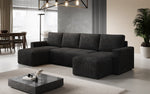 Lade das Bild in den Galerie-Viewer, Luxuriöses Designer U-Sofa Melva mit Schlaffunktion, Cord Bezug &amp; Stauraum
