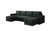 Luxuriöses Designer U-Sofa Melva mit Schlaffunktion, Cord Bezug & Stauraum