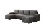 Lade das Bild in den Galerie-Viewer, Luxuriöses Designer U-Sofa Melva mit Schlaffunktion, Cord Bezug &amp; Stauraum
