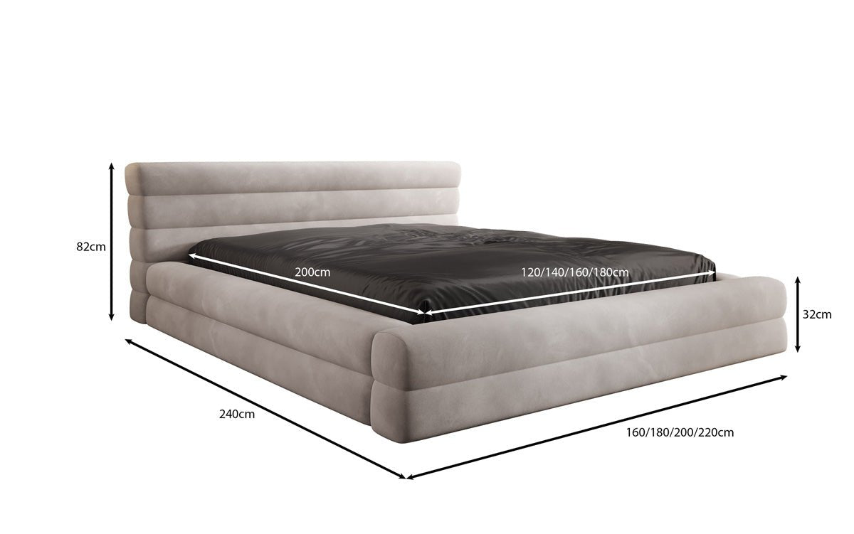 Luxuriöses Velana Samt Polsterbett mit Praktischem Stauraum – Stilvolles Schlafzimmer Design