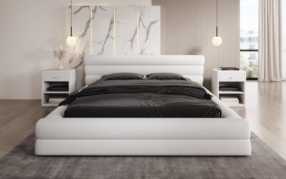 Luxuriöses Velana Bouclé Polsterbett mit Integriertem Stauraum – Modernes Design für Ihr Schlafzimmer