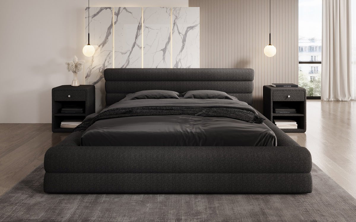 Luxuriöses Velana Bouclé Polsterbett mit Integriertem Stauraum – Modernes Design für Ihr Schlafzimmer