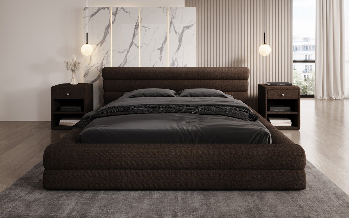 Luxuriöses Velana Bouclé Polsterbett mit Integriertem Stauraum – Modernes Design für Ihr Schlafzimmer