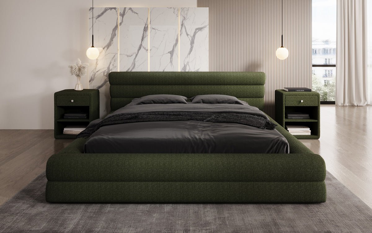 Luxuriöses Velana Bouclé Polsterbett mit Integriertem Stauraum – Modernes Design für Ihr Schlafzimmer