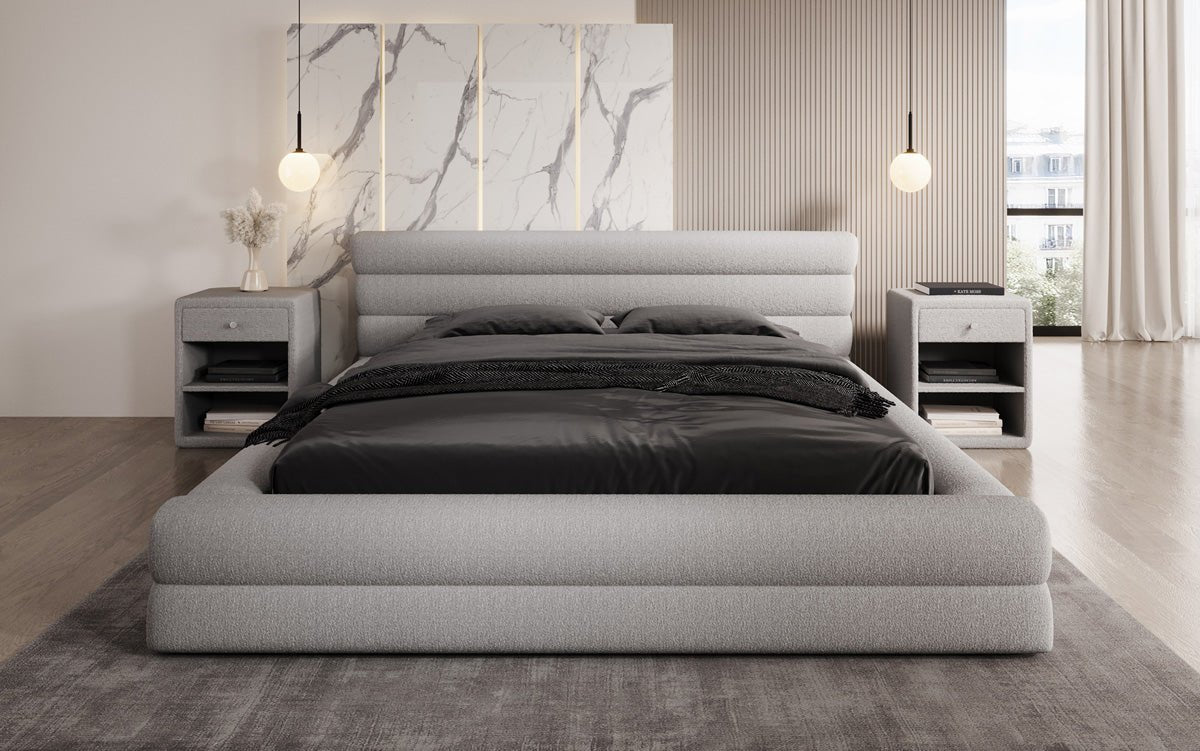 Luxuriöses Velana Bouclé Polsterbett mit Integriertem Stauraum – Modernes Design für Ihr Schlafzimmer