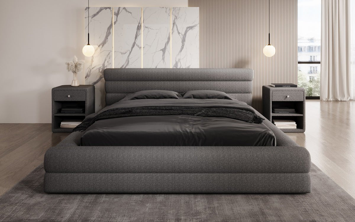 Luxuriöses Velana Bouclé Polsterbett mit Integriertem Stauraum – Modernes Design für Ihr Schlafzimmer