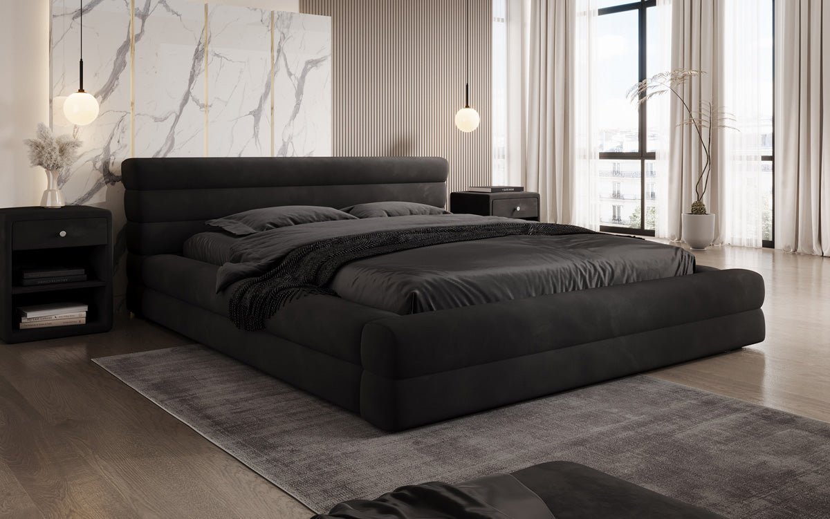 Luxuriöses Velana Samt Polsterbett mit Praktischem Stauraum – Stilvolles Schlafzimmer Design