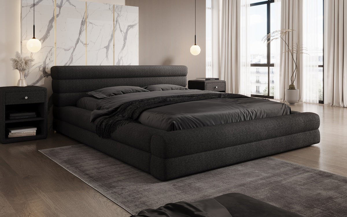 Luxuriöses Velana Bouclé Polsterbett mit Integriertem Stauraum – Modernes Design für Ihr Schlafzimmer