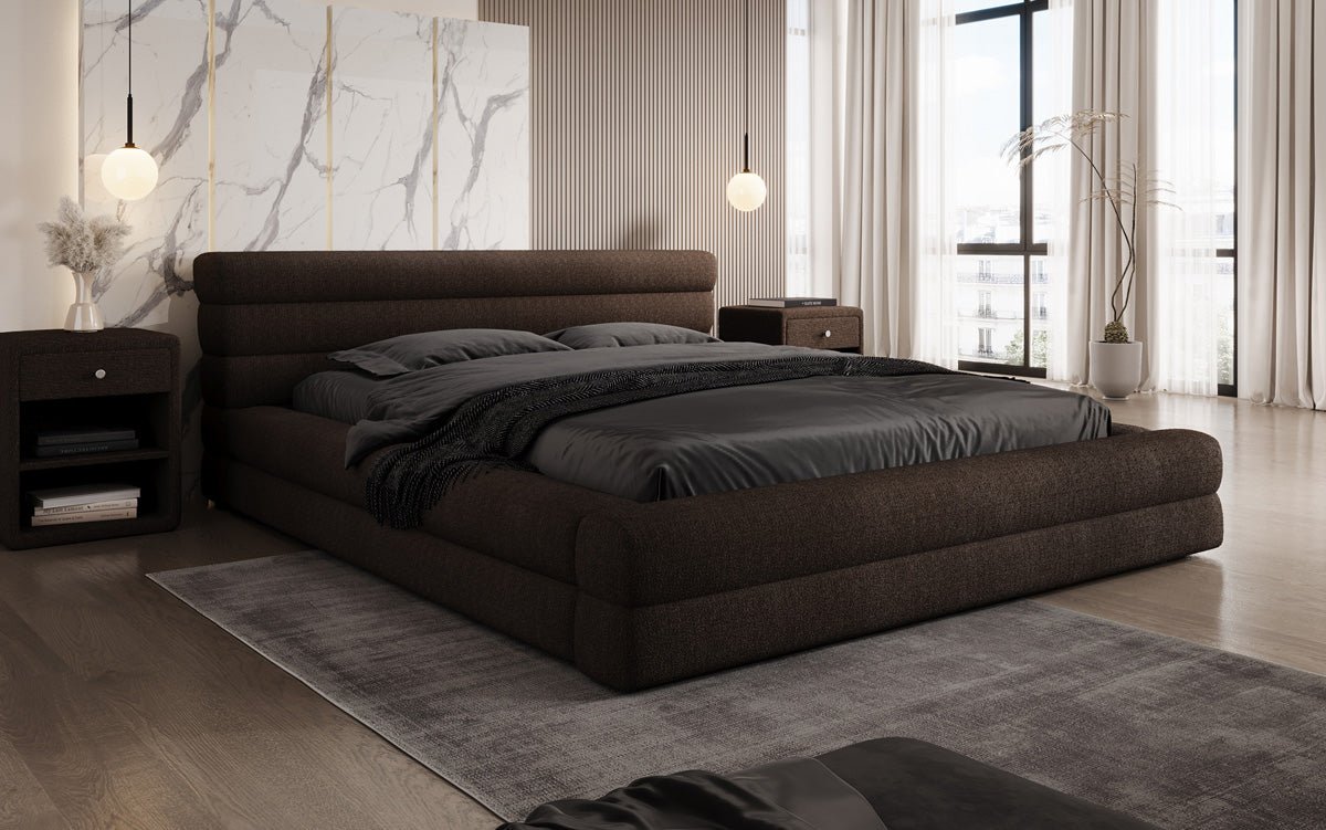 Luxuriöses Velana Bouclé Polsterbett mit Integriertem Stauraum – Modernes Design für Ihr Schlafzimmer