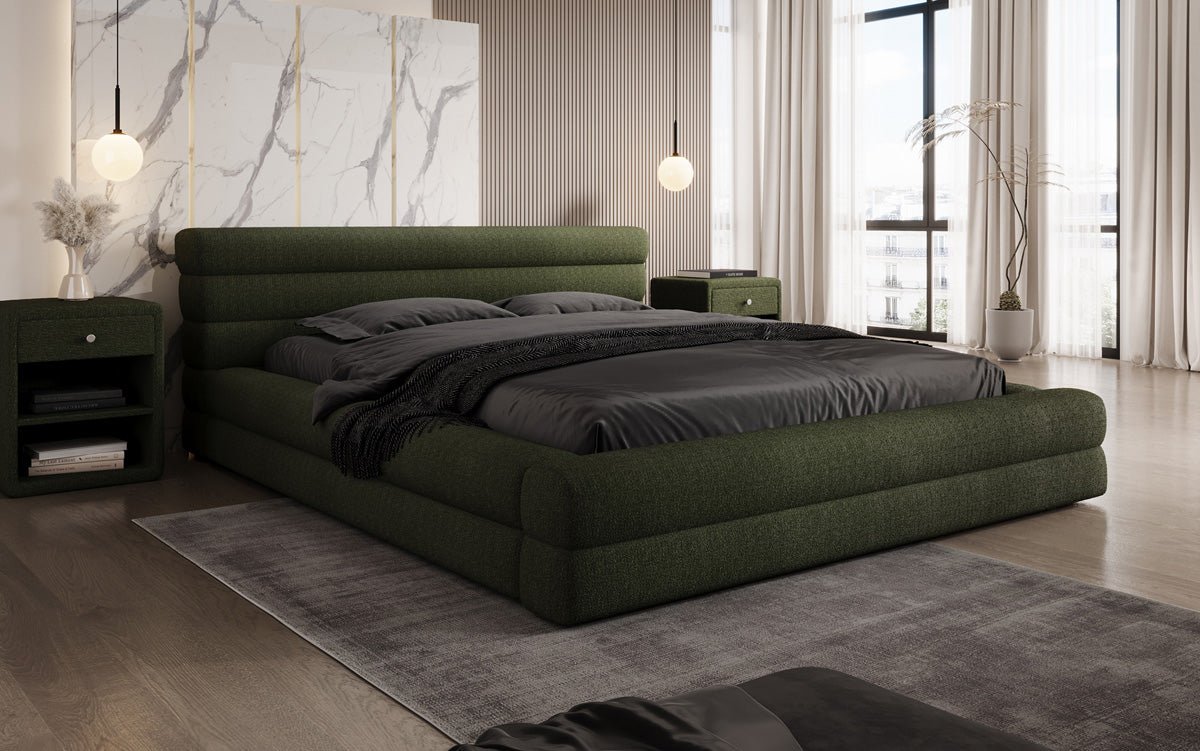 Luxuriöses Velana Bouclé Polsterbett mit Integriertem Stauraum – Modernes Design für Ihr Schlafzimmer