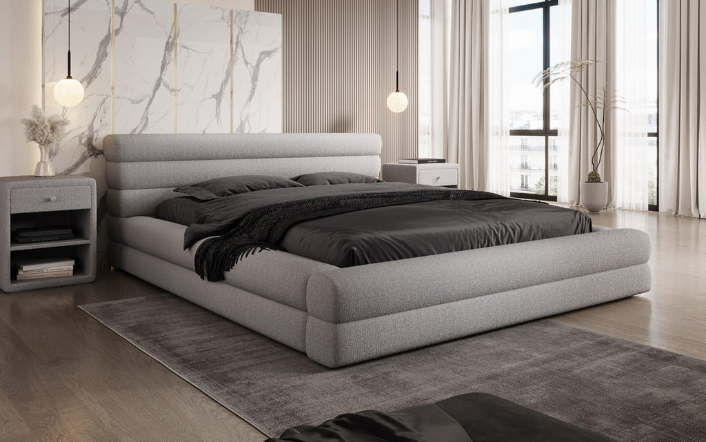 Luxuriöses Velana Bouclé Polsterbett mit Integriertem Stauraum – Modernes Design für Ihr Schlafzimmer