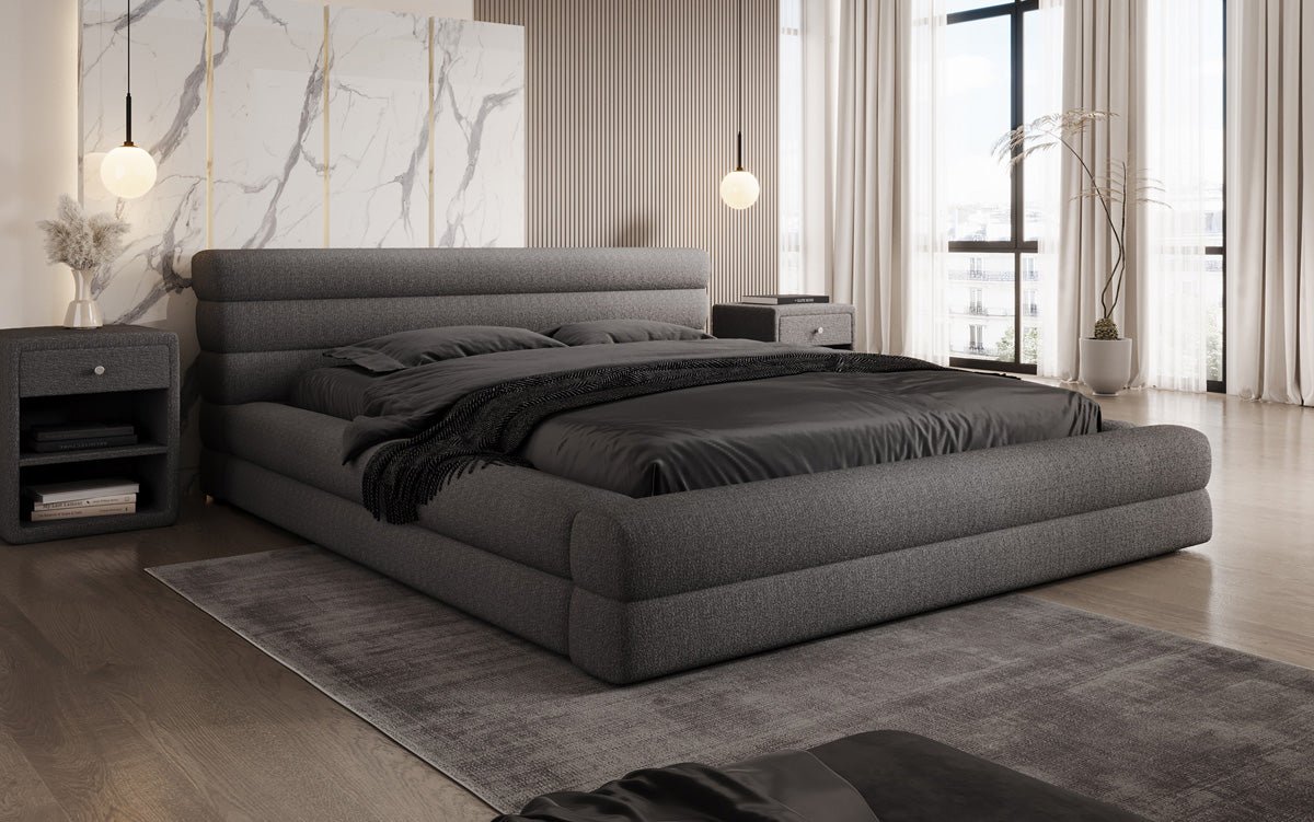Luxuriöses Velana Bouclé Polsterbett mit Integriertem Stauraum – Modernes Design für Ihr Schlafzimmer