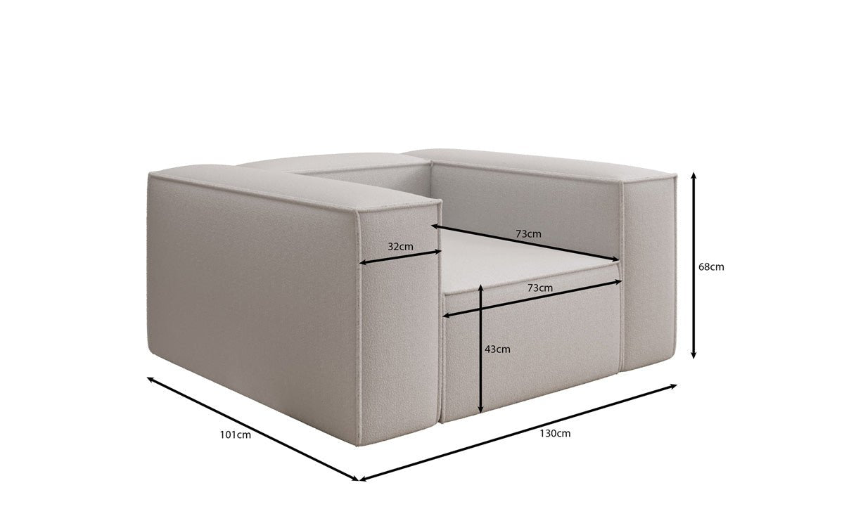 Lesley Luxus Designer Sofa-Sessel – Moderner Bouclé Armlehnstuhl für Ihr Wohnzimmer
