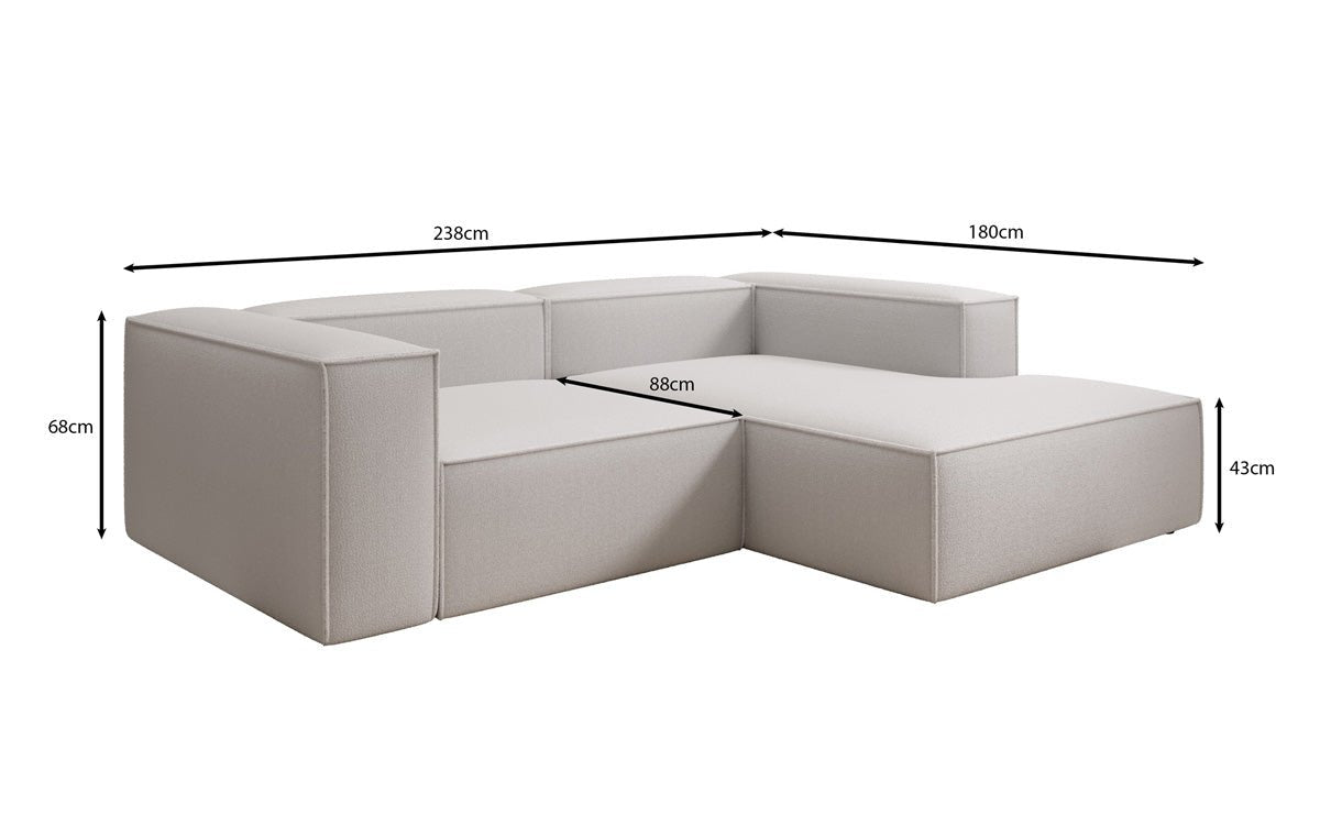 Luxuriöses L-Form Designer Sofa Lesley Mini – Weicher Bouclé, Modern, Komfortabel