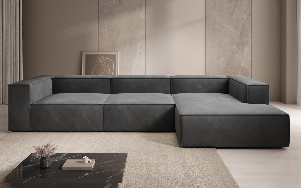 Luxuriöses L-Form Samtsofa Lesley – Modernes Design, Hoher Komfort für Ihr Zuhause