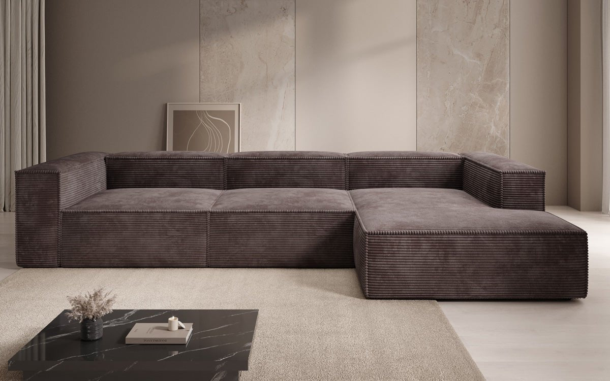 Gemütliches Lesley Cord-Ecksofa: Modernes L-Sofa für Stilvolles Wohnen
