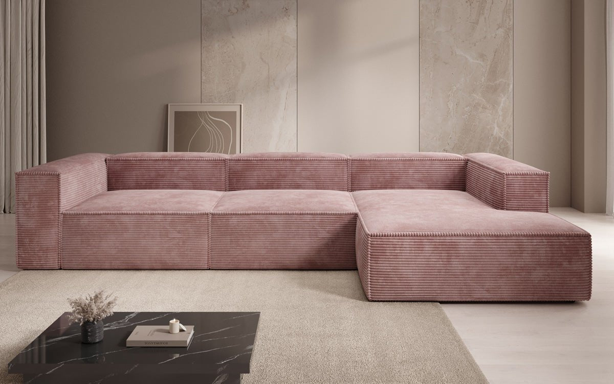Gemütliches Lesley Cord-Ecksofa: Modernes L-Sofa für Stilvolles Wohnen