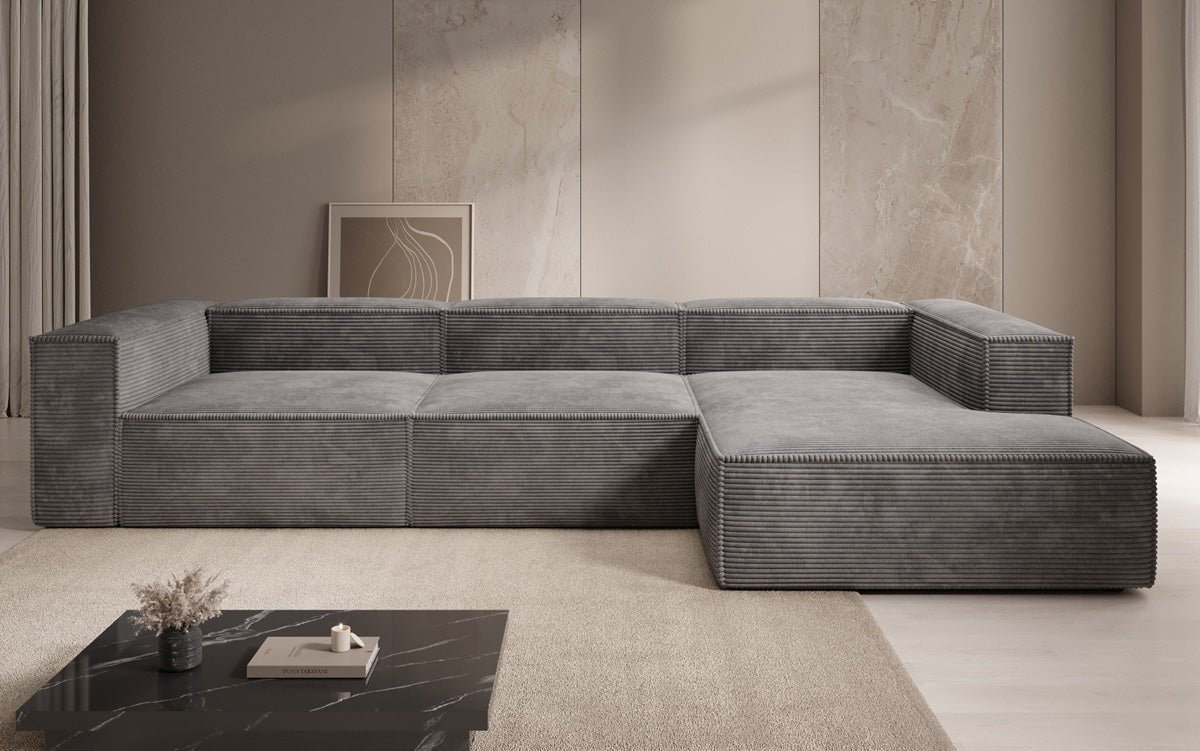 Gemütliches Lesley Cord-Ecksofa: Modernes L-Sofa für Stilvolles Wohnen