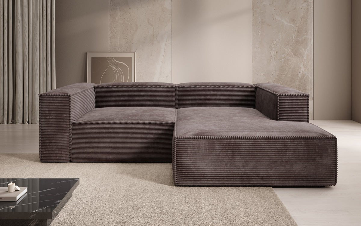 Luxuriöses Ecksofa Lesley L-Form in Cordstoff – Komfort trifft Design