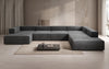 Luxuriöses Designer U-Form Samtsofa Lesley XXL – Elegante, Moderne Wohnzimmer-Couch