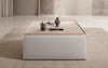 Lesley Bouclé Multifunktions-Hocker: Eleganter Couchtisch mit Verstecktem Stauraum