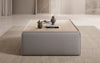 Lesley Bouclé Multifunktions-Hocker: Eleganter Couchtisch mit Verstecktem Stauraum