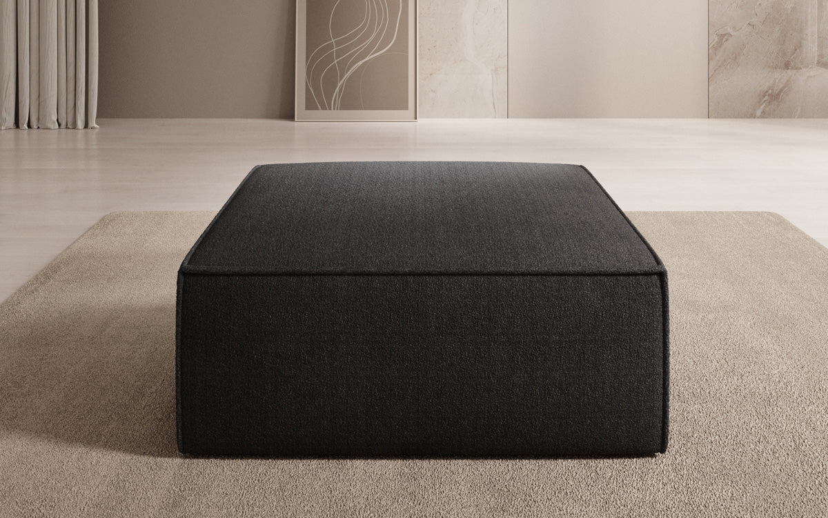 Luxuriöser Lesley Bouclé Beistellhocker: Vielseitiger Pouf für Modernes Wohnen und Entspannung