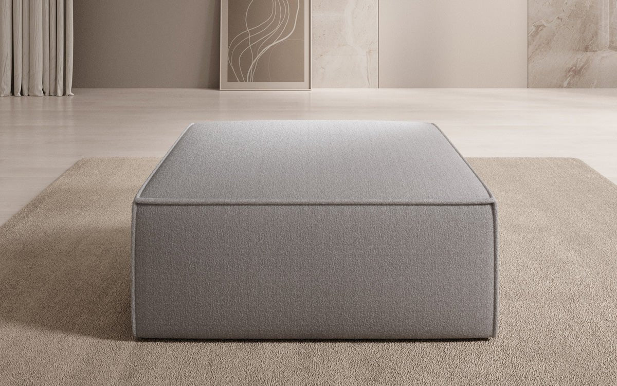 Luxuriöser Lesley Bouclé Beistellhocker: Vielseitiger Pouf für Modernes Wohnen und Entspannung