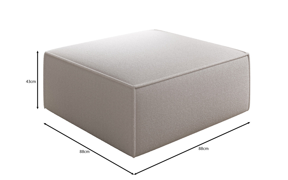 Luxuriöser Lesley Bouclé Beistellhocker: Vielseitiger Pouf für Modernes Wohnen und Entspannung