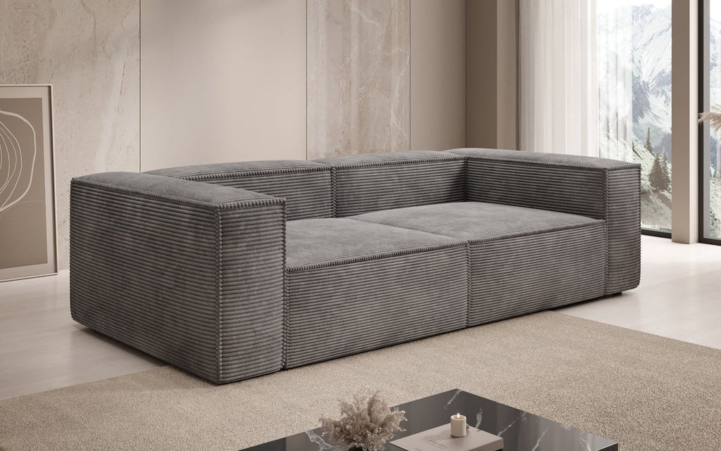 Luxuriöses 3-Sitzer Cord Sofa Lesley: Modernes Design & Komfort