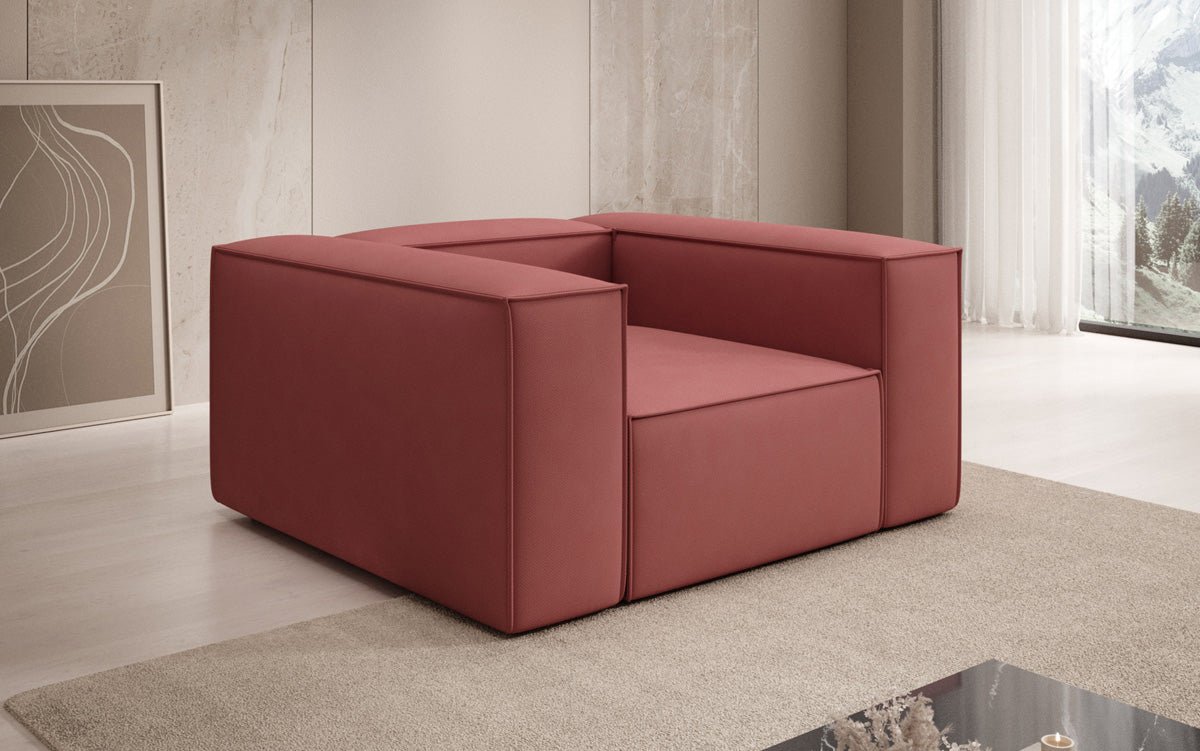 Lesley Designer Polstersessel: Komfortabler Stoff Armstuhl für Modernes Wohnzimmer
