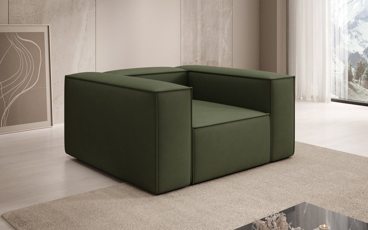 Lesley Designer Polstersessel: Komfortabler Stoff Armstuhl für Modernes Wohnzimmer