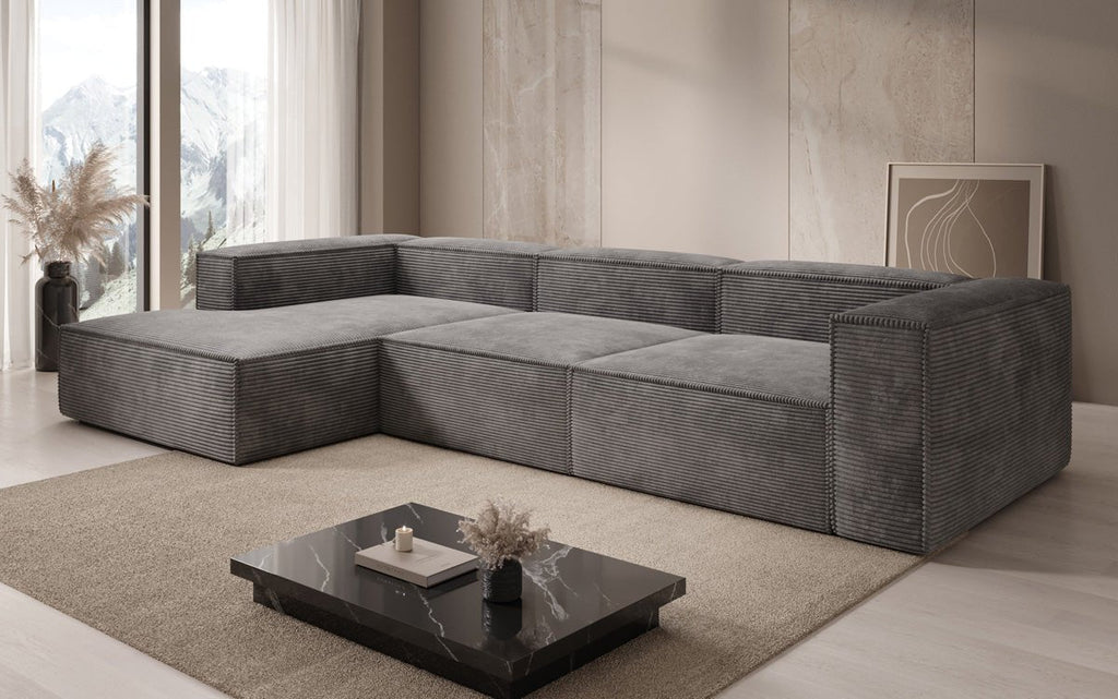 Gemütliches Lesley Cord-Ecksofa: Modernes L-Sofa für Stilvolles Wohnen