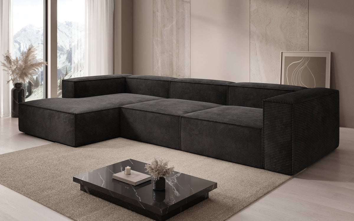 Gemütliches Lesley Cord-Ecksofa: Modernes L-Sofa für Stilvolles Wohnen