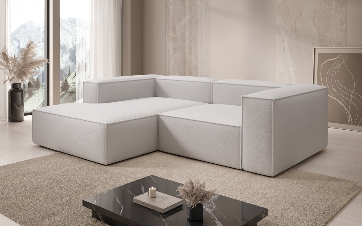 Luxuriöses L-Form Designer Sofa Lesley Mini – Weicher Bouclé, Modern, Komfortabel