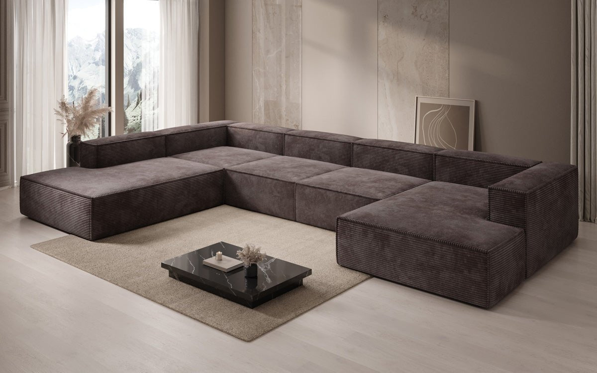 Luxuriöses Lesley U-Form Cordsofa XXL – Modernes Design für Ihr Wohnzimmer