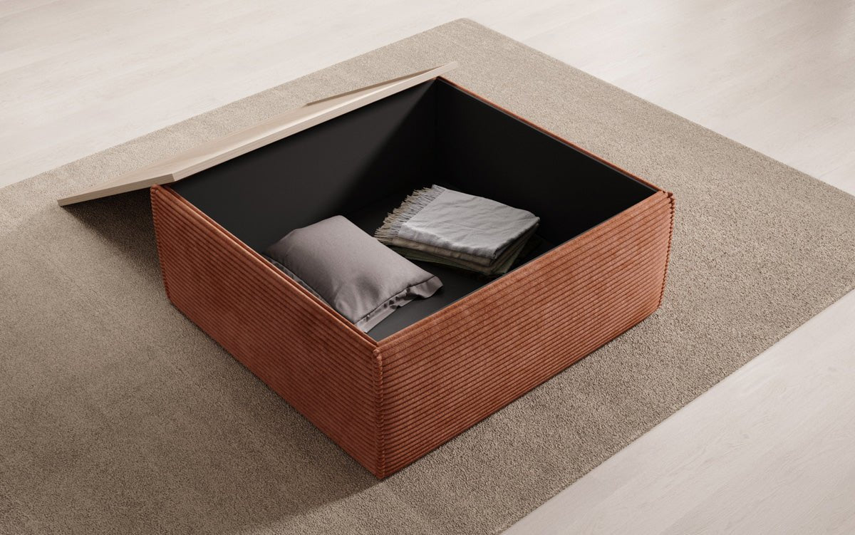 Lesley Cord Beistellhocker: Multifunktionaler Couchtisch mit Stauraum & Stil