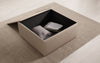 Lesley Bouclé Multifunktions-Hocker: Eleganter Couchtisch mit Verstecktem Stauraum