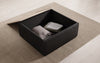 Lesley Bouclé Multifunktions-Hocker: Eleganter Couchtisch mit Verstecktem Stauraum