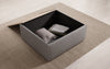Lesley Bouclé Multifunktions-Hocker: Eleganter Couchtisch mit Verstecktem Stauraum