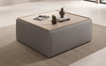 Lade das Bild in den Galerie-Viewer, Lesley Bouclé Multifunktions-Hocker: Eleganter Couchtisch mit Verstecktem Stauraum
